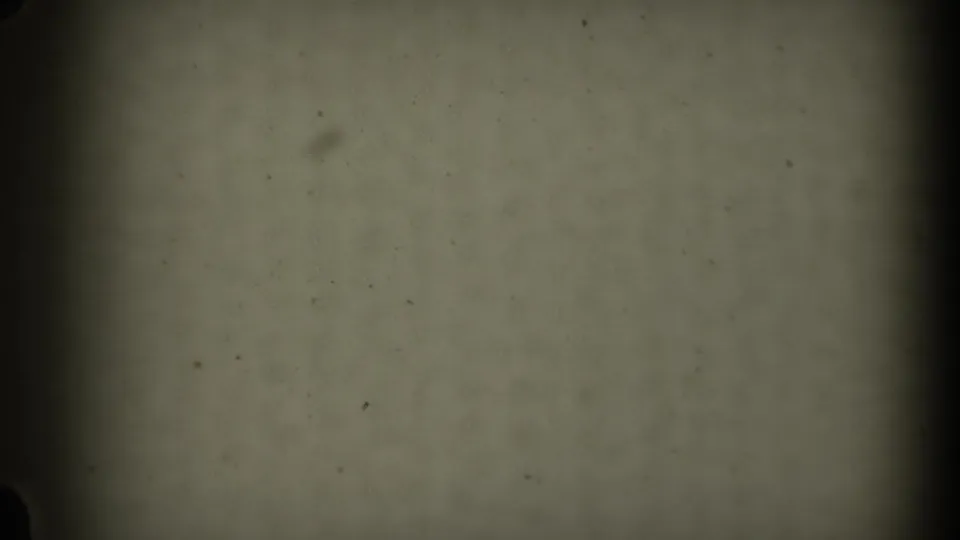 1969 California 8mm frame with blank emulsion texture, dark vignette edges, scattered dust, and subtle surface marks.