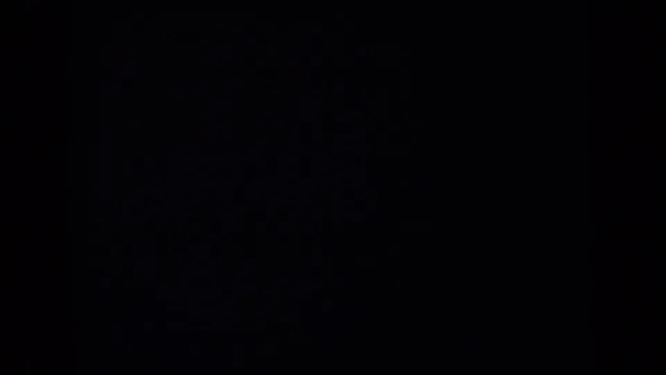 Dark closing frame from the 1970 8mm flight clip, with only faint points of light or reflections visible.