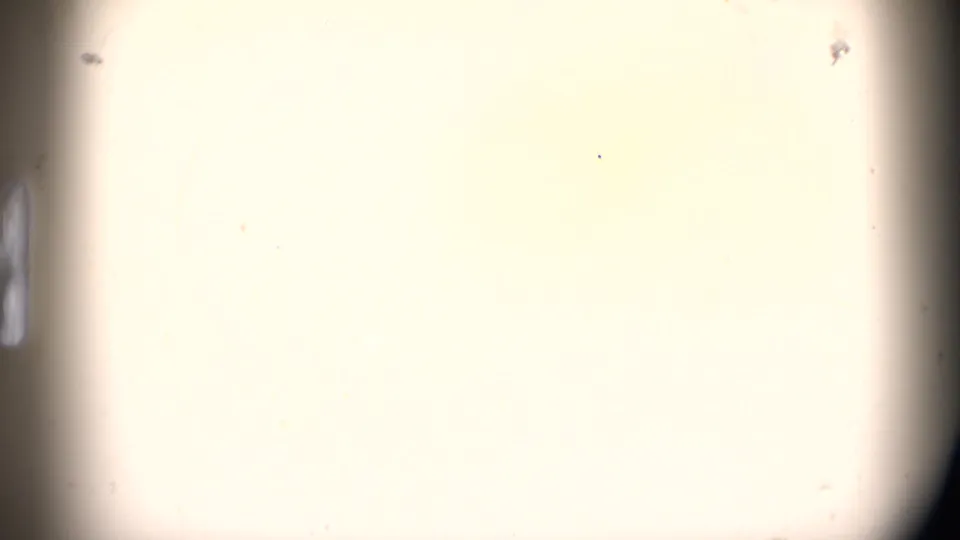 Bright overexposed 8mm frame from the 1972 Idaho home movie, with rounded gate edges and visible film specks.