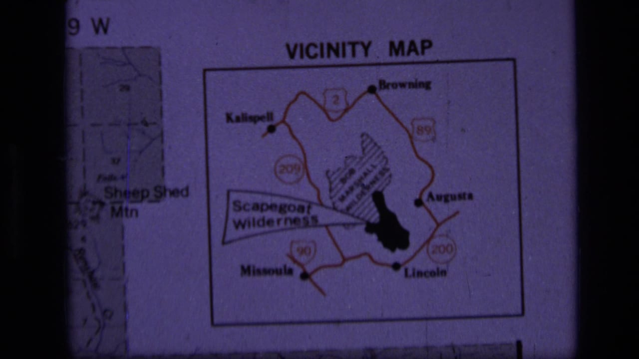 Projected vicinity map labeled Scapegoat Wilderness with Montana towns and road routes.