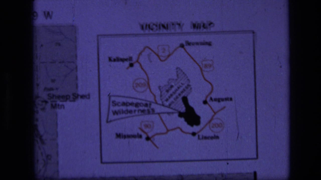 Projected vicinity map of Scapegoat Wilderness with nearby Montana towns and highways.