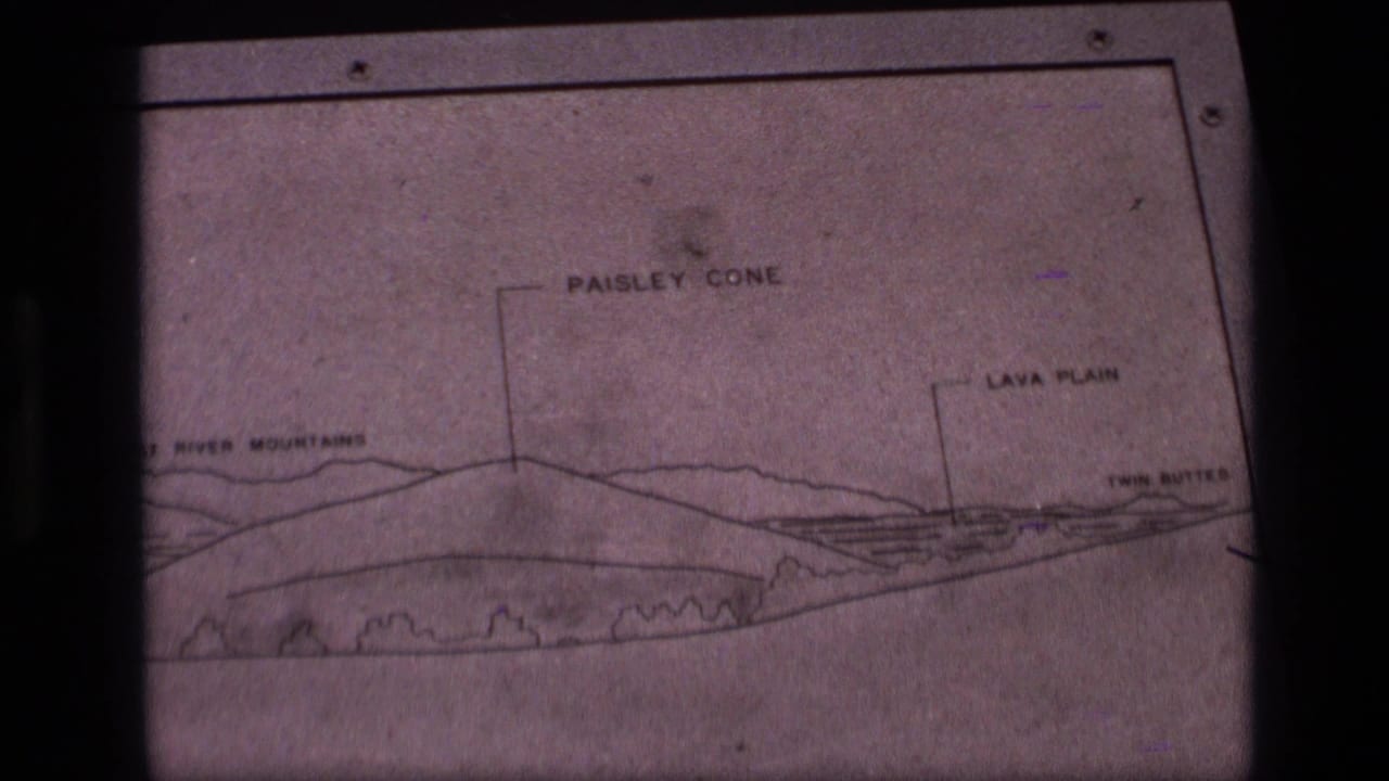 Labeled geological map showing Paisley Cone, Lava Plain, Twin Buttes, and nearby terrain lines.