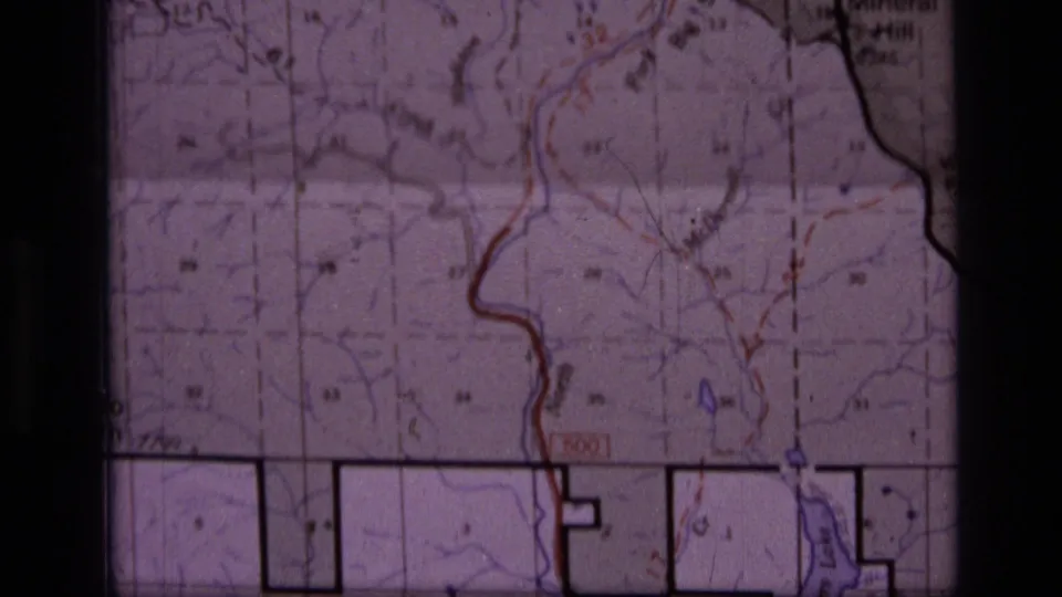 1973 Montana wilderness map detail showing black boundary shapes, colored map markings, and fine topographic printing.