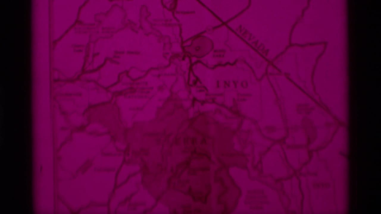 Red-tinted map detail with Inyo label and dark borders.