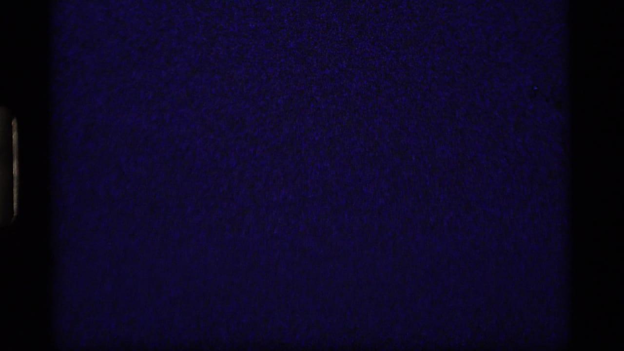 A 1977 8mm contact frame from Sapphire Lake shows a dark exposed strip beside rock, grass, and lakeside underbrush.