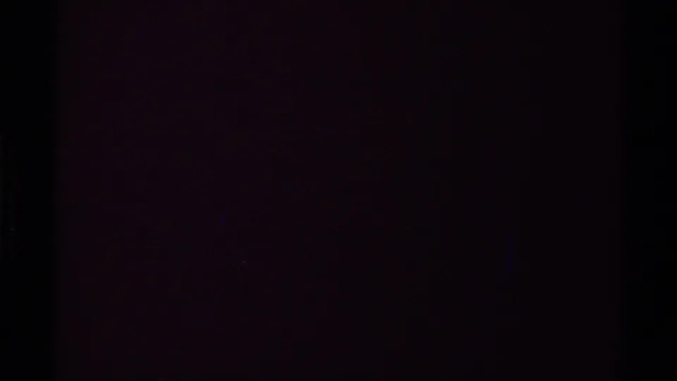 Mostly dark 8mm transition frame from the 1979 British Columbia clip, with only faint film texture visible.