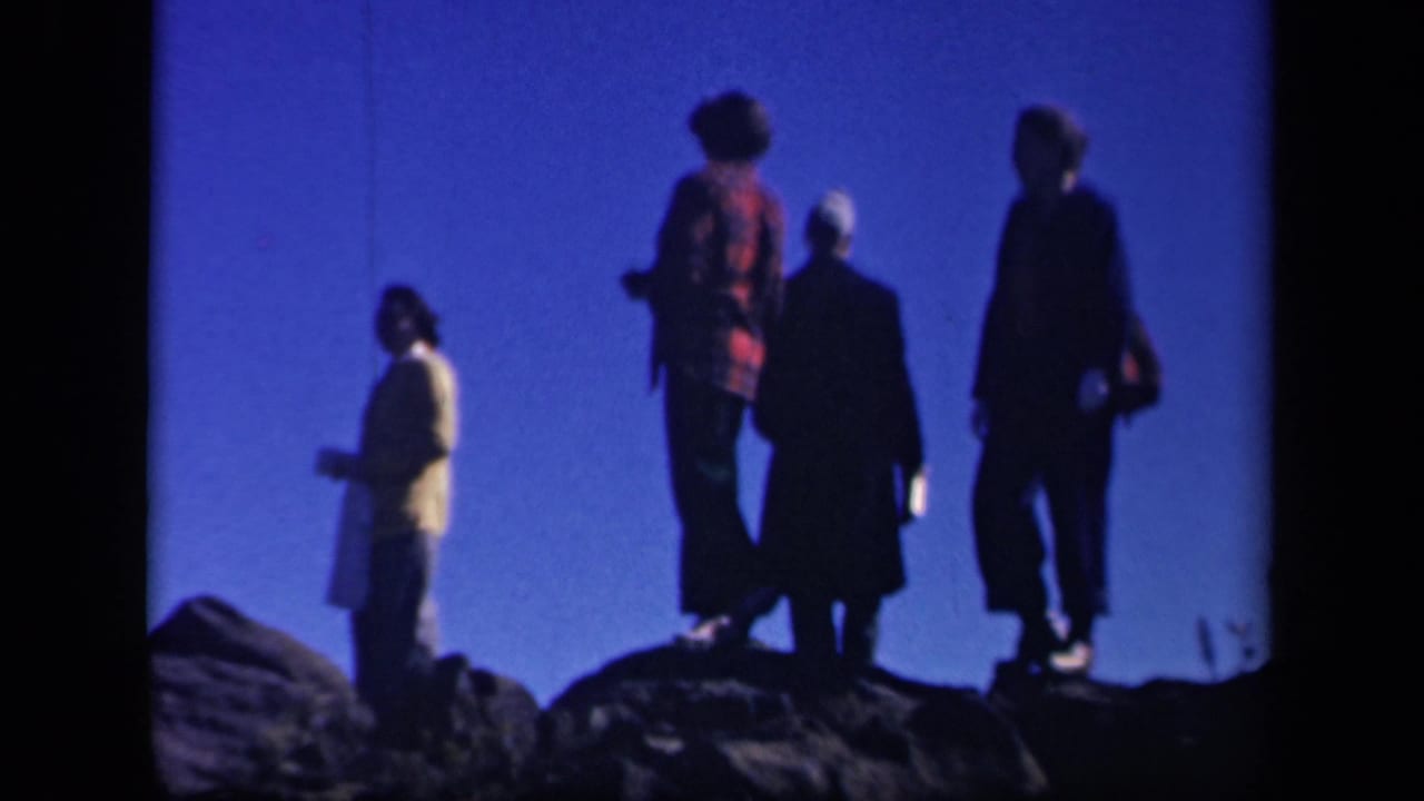 Women in mid-century clothing stand on a Skyline Drive rocky overlook, seen in soft 1943 8mm color footage.