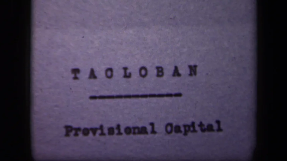 1944 Leyte Gulf Philippines frame of the same typed Tacloban Provisional Capital card, slightly shifted within the film gate.