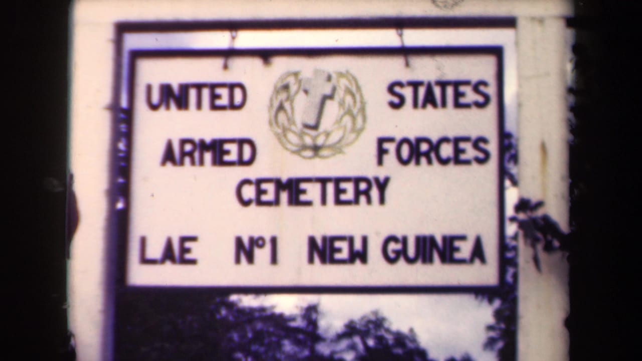 1944 Papua New Guinea footage showing a United States Armed Forces Cemetery sign for Lae No. 1 New Guinea.