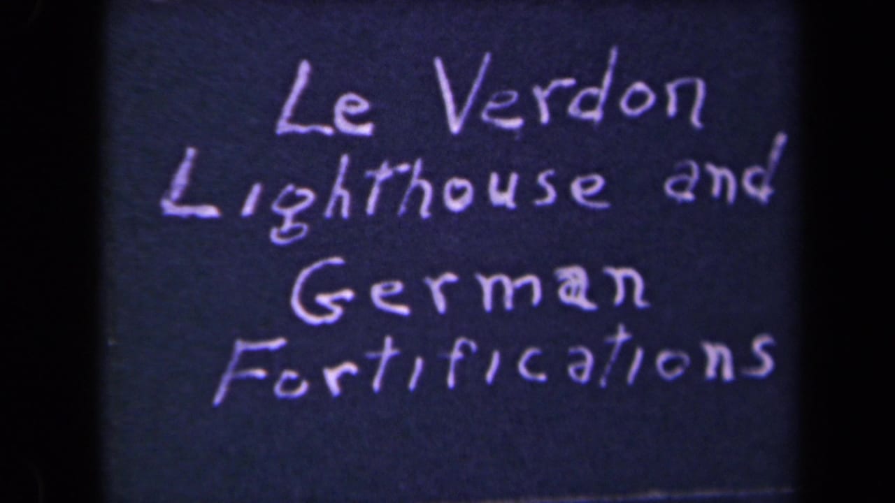 Closer view of the handwritten title card for Le Verdon lighthouse and German fortifications.