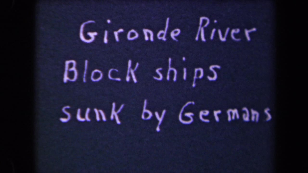 Handwritten title card reading Gironde River block ships sunk by Germans.