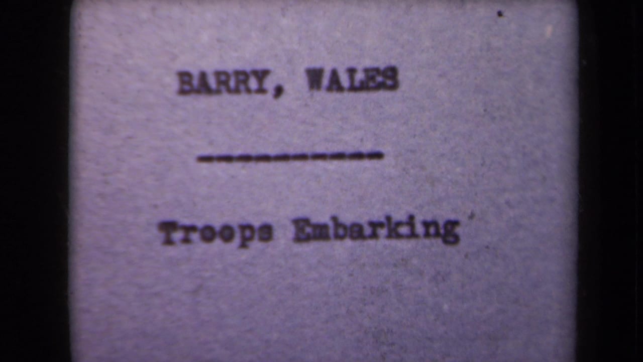 Typed title card reading Barry, Wales and Troops Embarking.