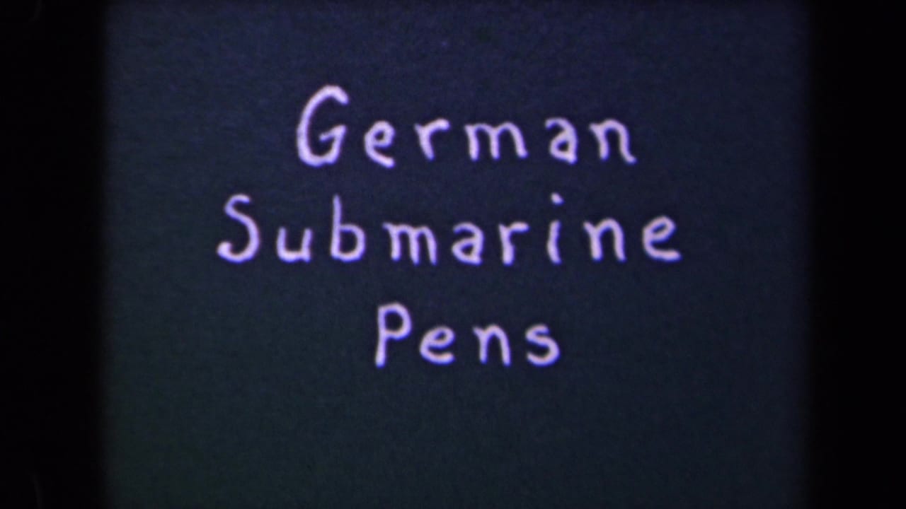 Handwritten German Submarine Pens title card repeated on dark film.