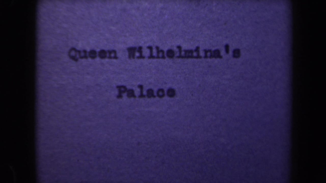 Title card reading Queen Wilhelmina's Palace on a purple film frame.