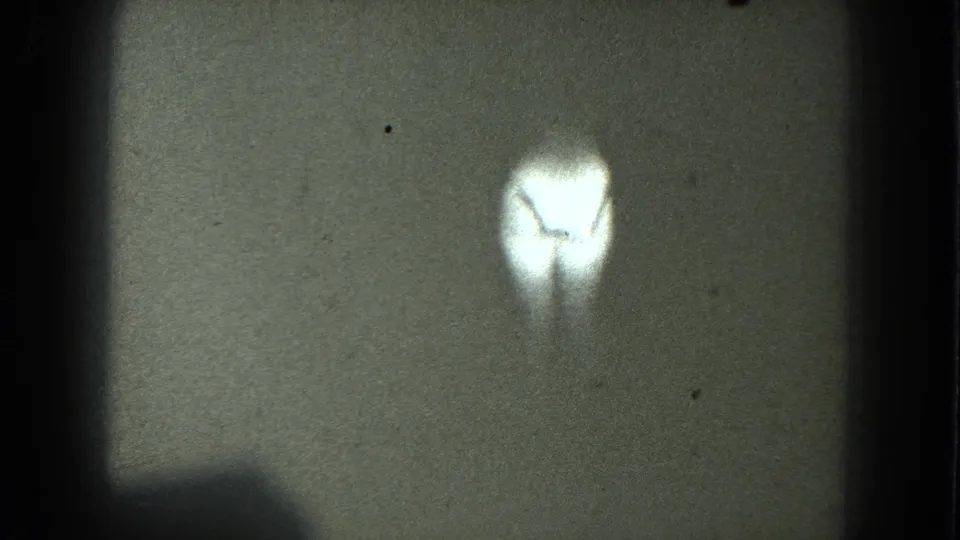 The final 1975 San Francisco 8mm still shows a bright lower flare with the performer no longer clearly visible.