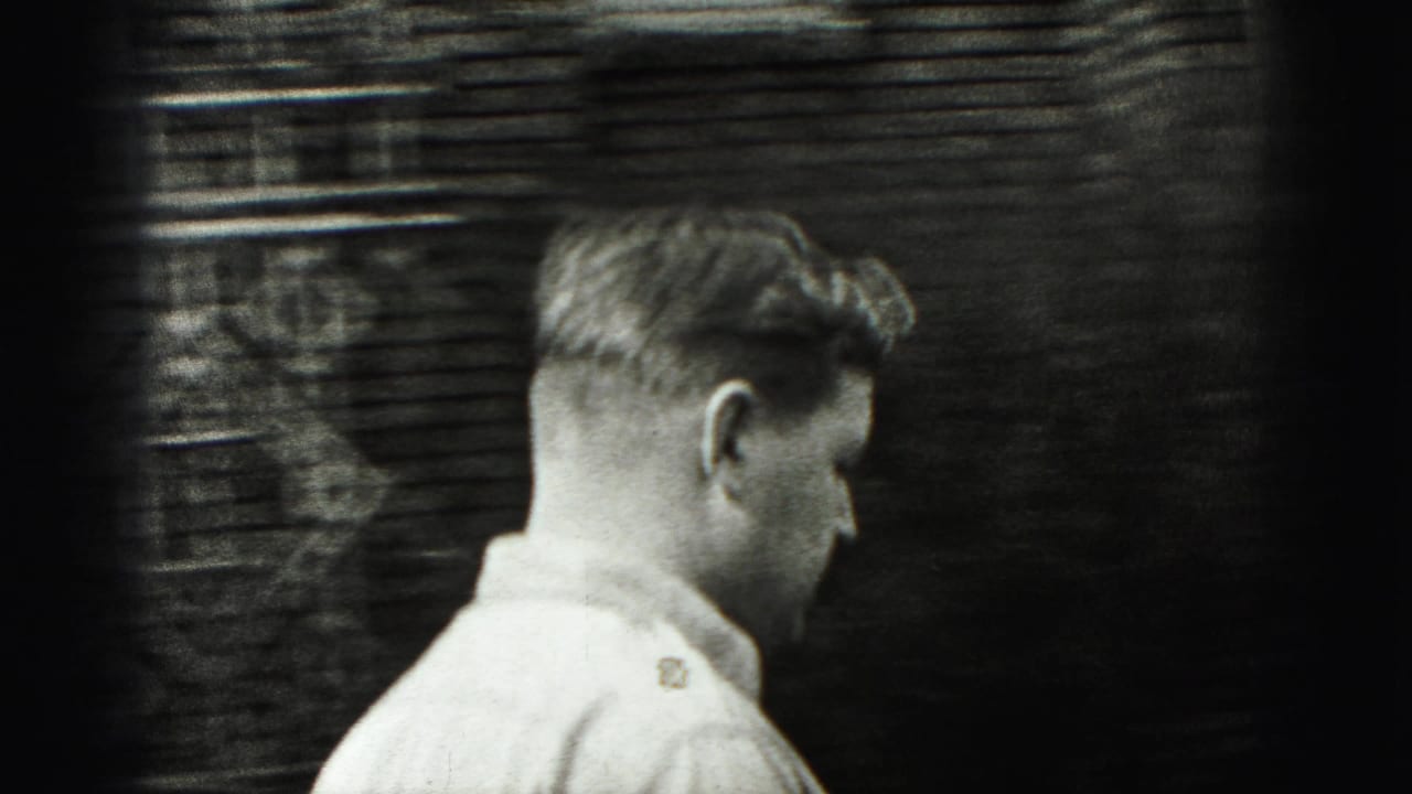 Young man in a light collared shirt seen in profile beside a brick wall.