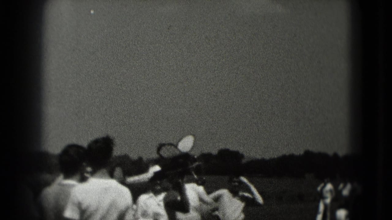 Crowd seen from behind with a small toy airplane in the air.