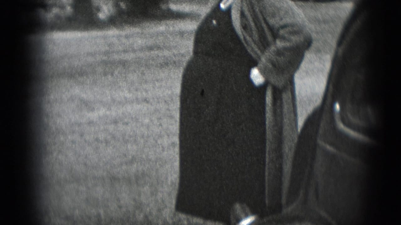 In 1948 Middletown, Pennsylvania footage, a smiling pregnant woman stands near a rounded automobile on a lawn.
