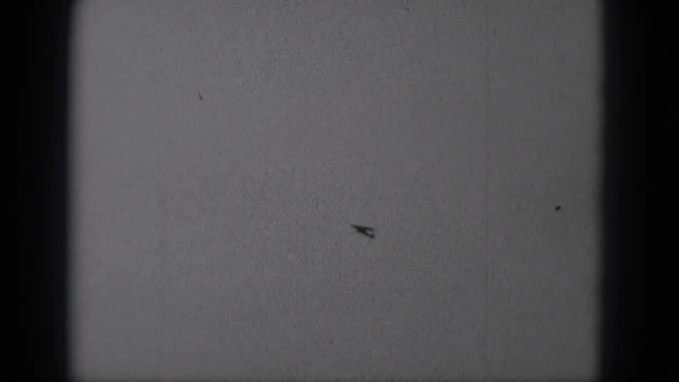 Small single-engine airplane appears as a dark silhouette in grainy 8mm footage from Middletown, Pennsylvania.