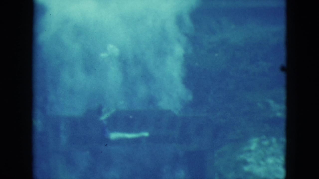 Blue underwater scene with reef-like texture and a pale moving form.