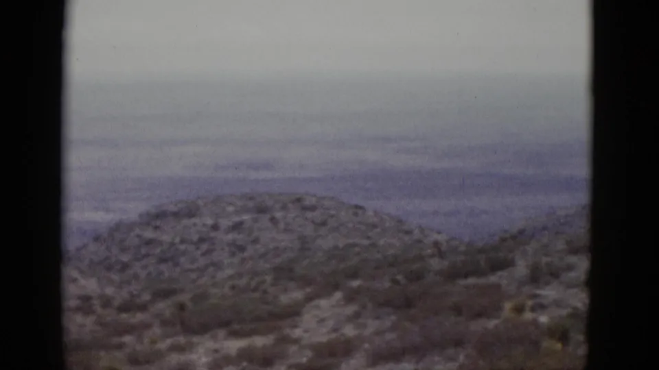 Closing frame of Utah desert 8mm home movie circa 1952; the bird noted in clip metadata is not clearly resolved in this still.