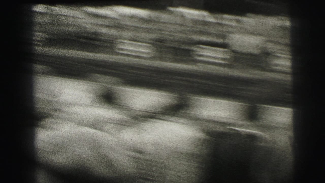 Blurred race car motion passes in front of a crowded grandstand.