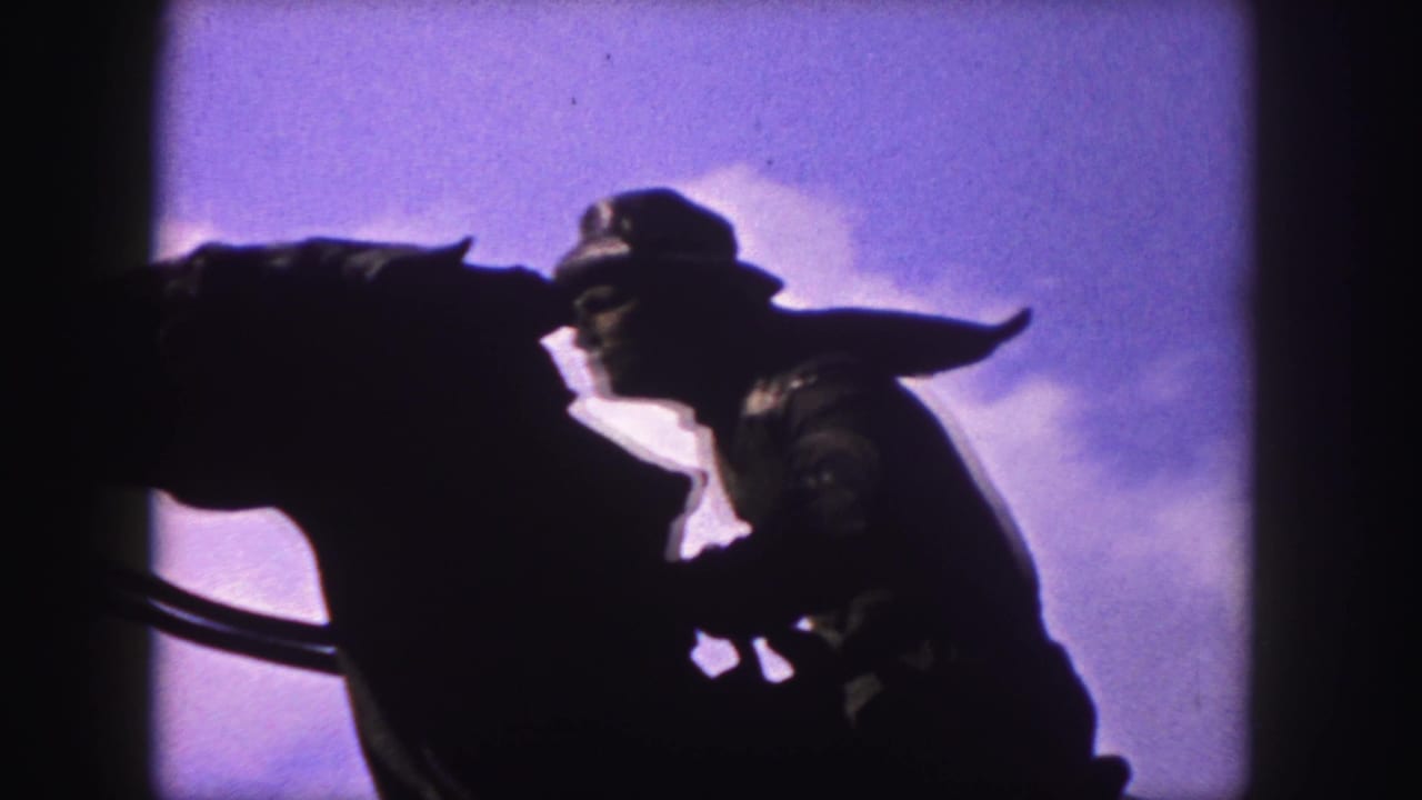 Dark horse-and-rider statue in profile with clouds behind it.