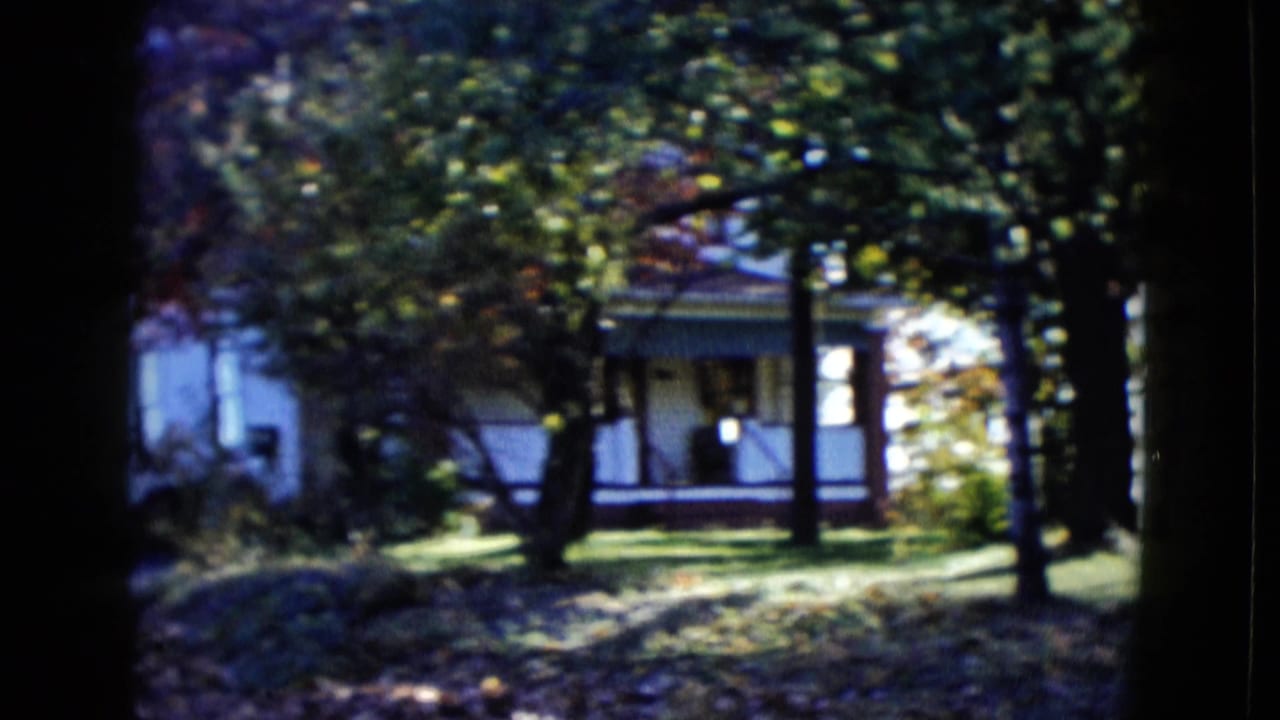 1958 Las Vegas residential exterior partly screened by trees, with porch details and a shaded front yard visible.