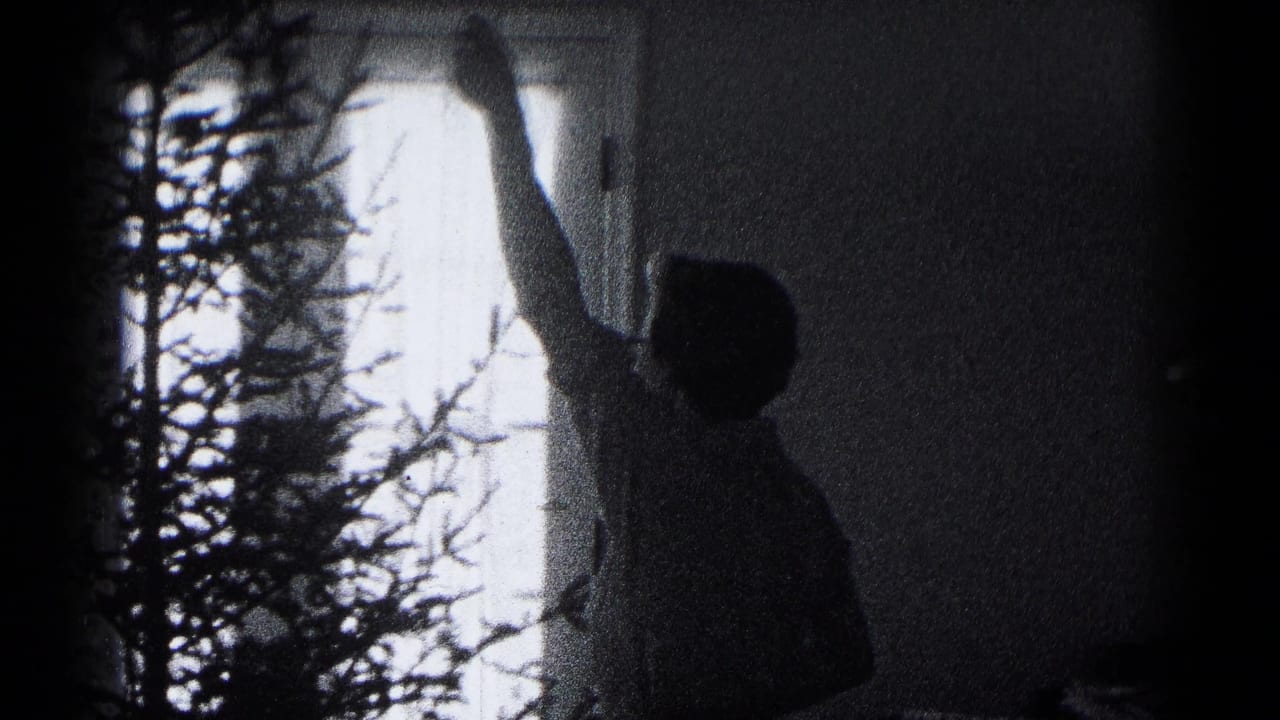 A family member in the 1959 Hagerstown home movie reaches up near the Christmas tree, backlit by a window.