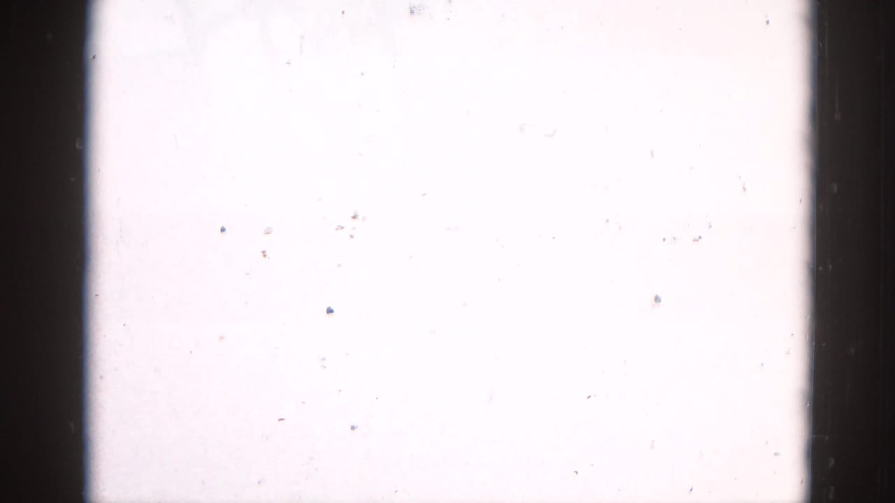 Heavily overexposed opening frame from a 1962 Illinois 8mm home movie, film burns to white with visible dust and grain.