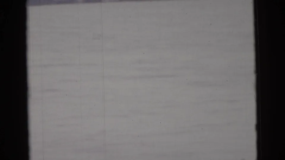 Camden 1961 home-movie still with a blurred water surface, slight banding, and visible 8mm film wear.