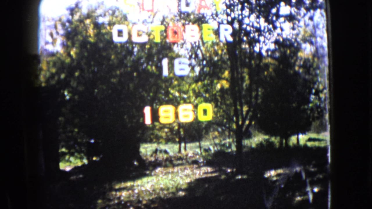 Final sampled frame shows the October 16 1960 title over a leafy Wauconda outdoor view with bright grass and shadowed trees.