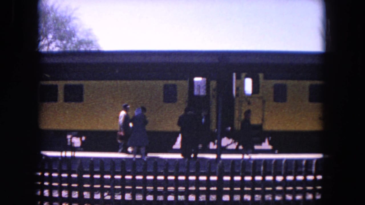 Several adults stand or walk near open train doors on a station platform.