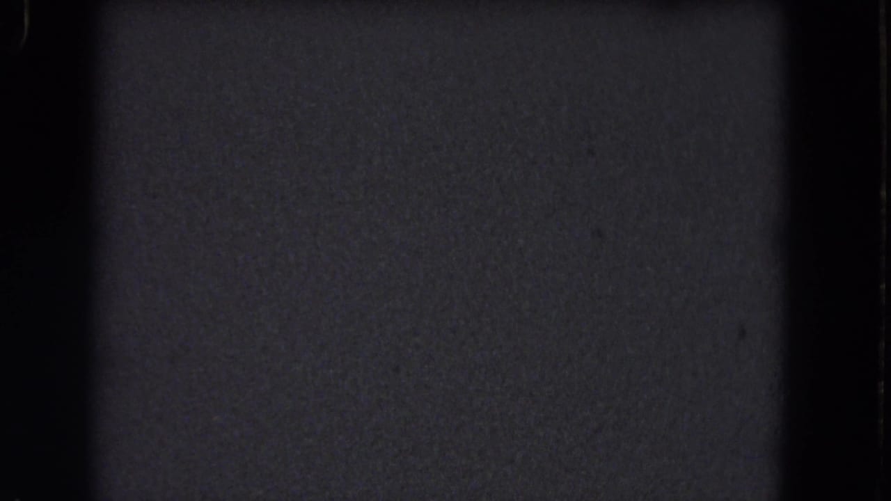 Underexposed 8mm frame from metadata-described 1964 Niagara Falls footage, showing grain, dust, and a vertical gate edge without identifiable scenery.