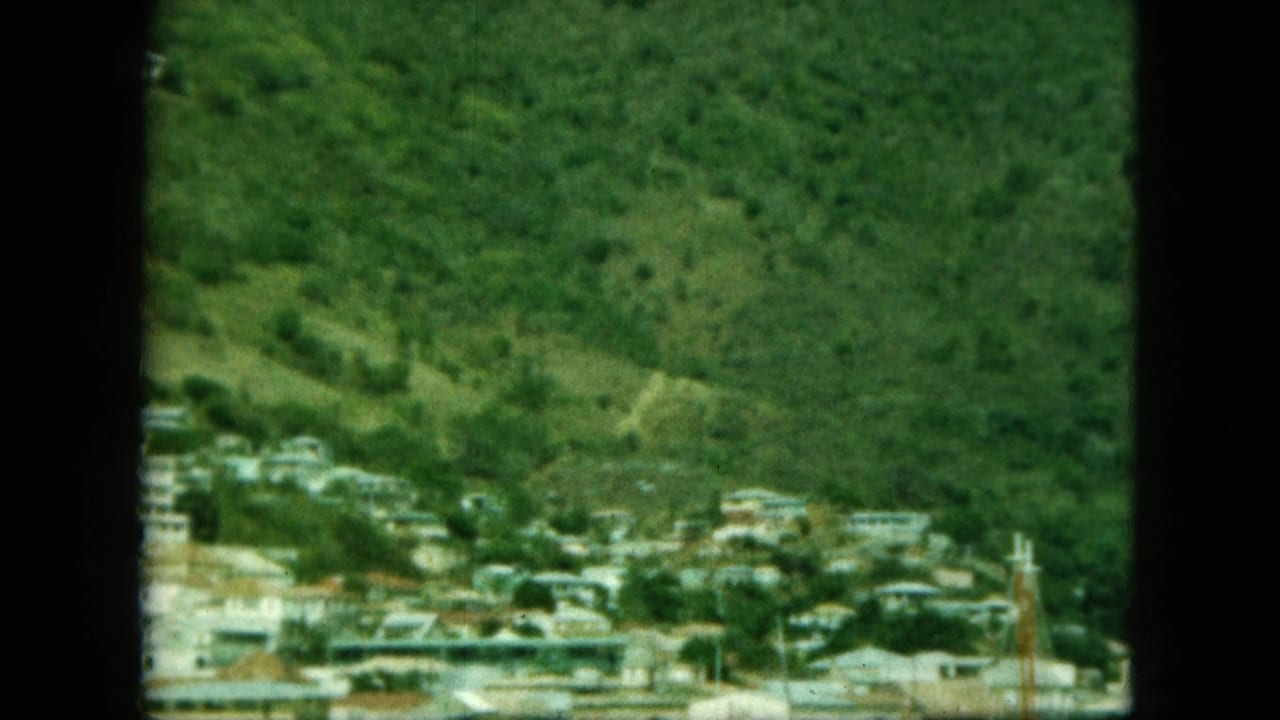 Shoreline buildings and hillside houses viewed across calm blue water.