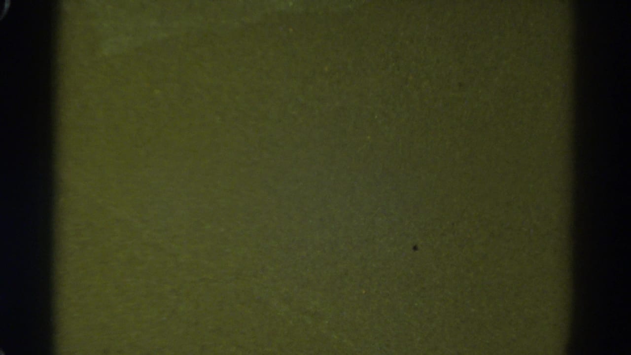 1967 Colorado 8mm frame with soft green texture, dark gate edges, grain, dust, and no identifiable subject.