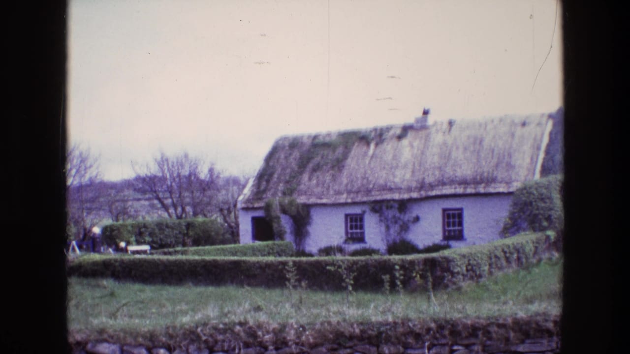 Thatched cottage with ivy, hedges, stone wall, grass, and bare trees.