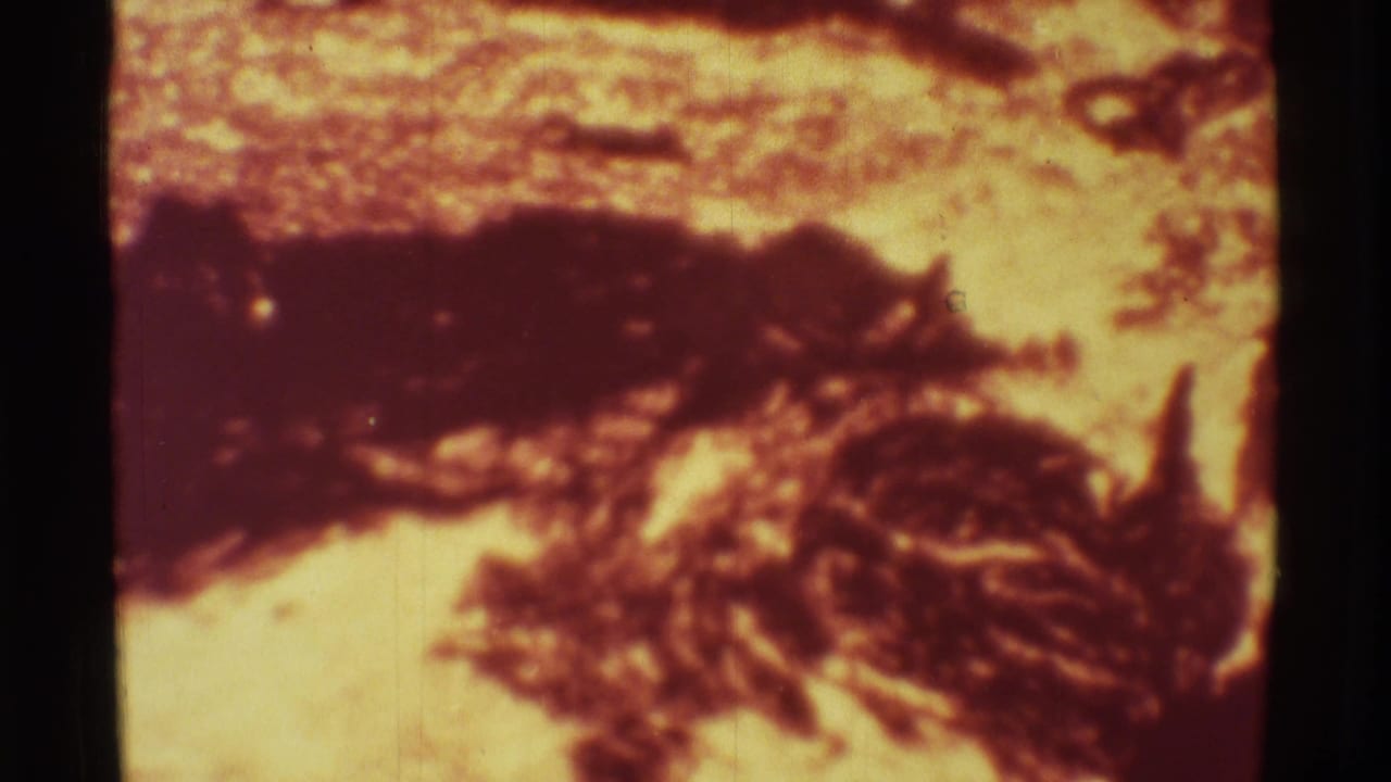 Glowing lava flow with dark crust and orange highlights in soft 8mm focus.