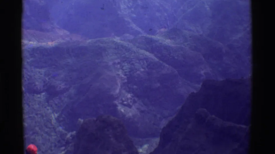 Blue-shifted 8mm view of ridges and valleys in the Mauna Ulu, Hawaii area.