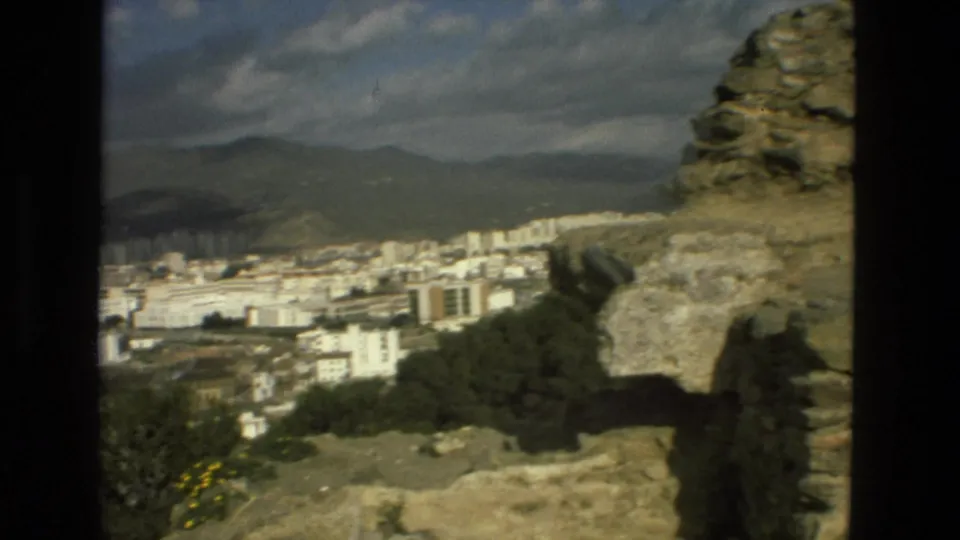 Granada, Spain, 1978 Super 8 view from ruins toward the city and surrounding mountains.