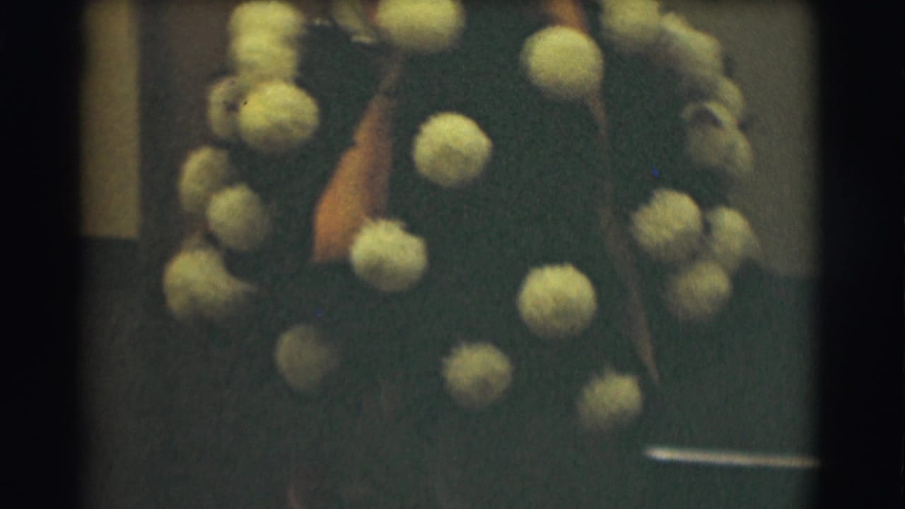 Large pale flowers fill the foreground with a partially visible person behind them.