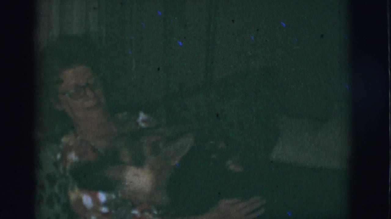 Smiling woman on a sofa with a German Shepherd pressing close to her.