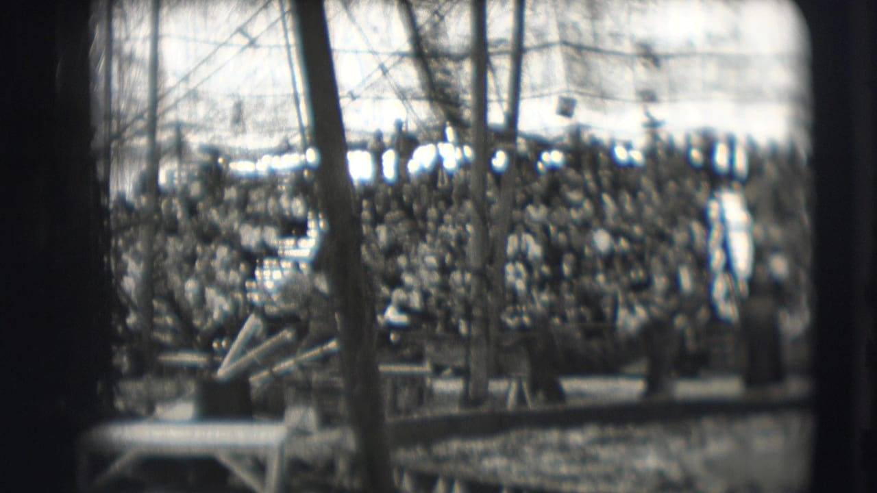 Packed big-top audience with aerial rigging and platforms in the foreground.