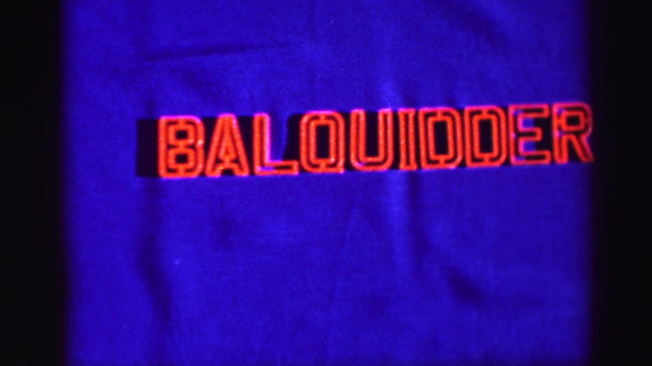 Red BALQUIDDER title lettering on a deep blue background with dark film borders.