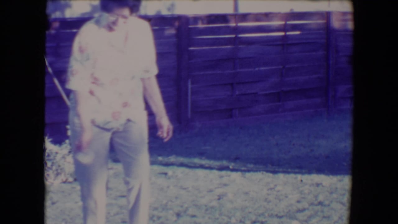 Woman standing on a lawn near a wooden fence in bright sunlight.