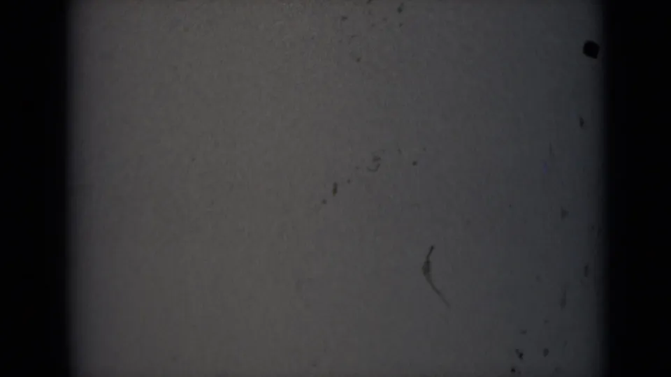 Dim 1946 India 8mm frame dominated by grey film texture, black gate shadows, dust, and subtle exposure flicker.