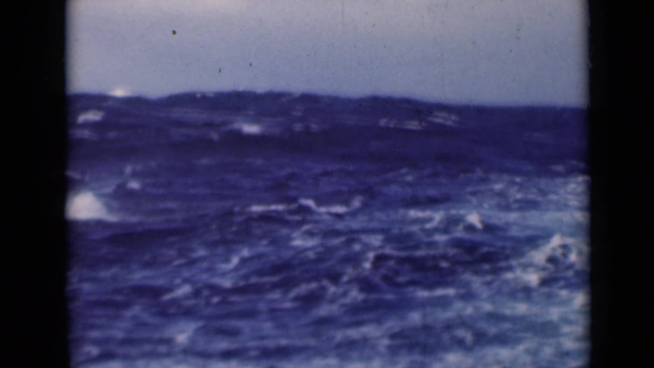 Blue choppy ocean with whitecaps and a low horizon line.