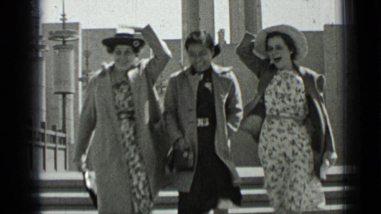 Three women in hats and coats walk down church steps in bright daylight.