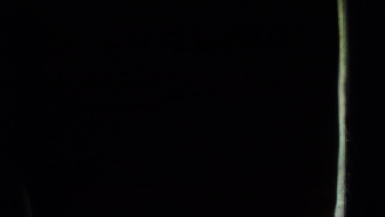 Mostly dark 8mm frame with a vertical bright edge and no clearly visible subject detail.