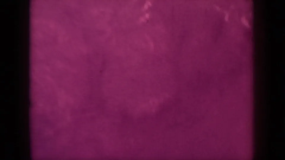 1937 Klamath 8mm frame showing a magenta-tinted abstract surface with dark frame edges and faint organic-looking detail.